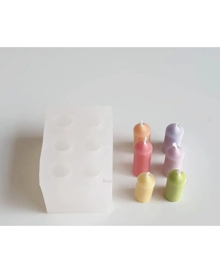 6 lı Kore Tarzı Mum Kalıbı - Hobi Silikon Kalıbı