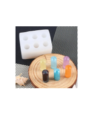 6 lı Kore Tarzı Mum Kalıbı - Hobi Silikon Kalıbı