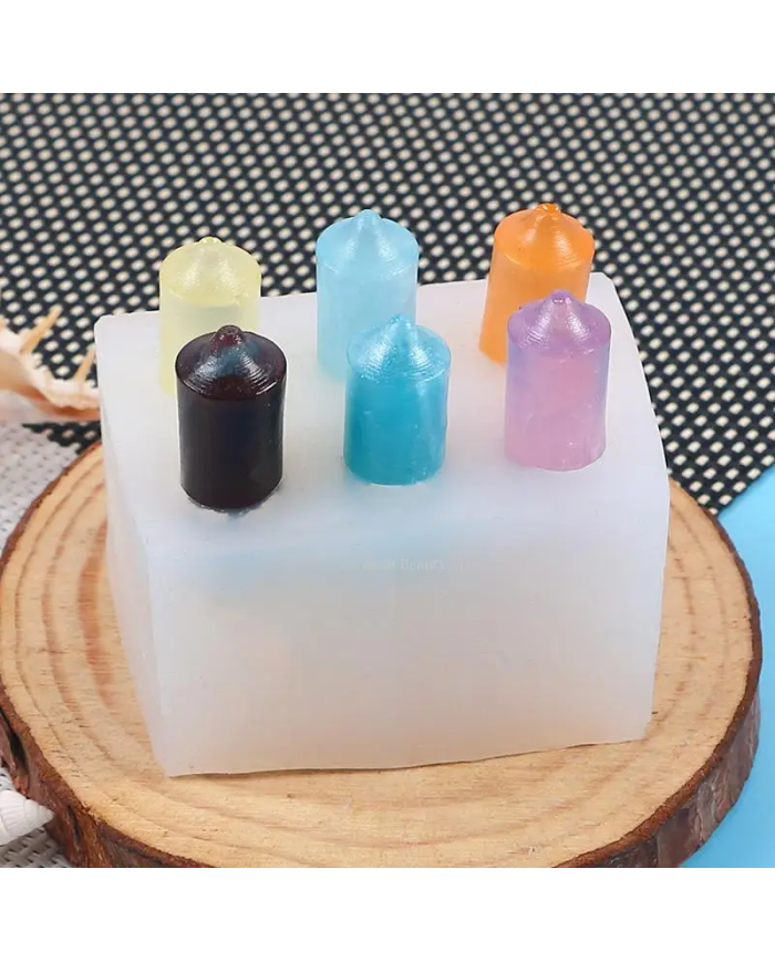 6 lı Kore Tarzı Mum Kalıbı - Hobi Silikon Kalıbı