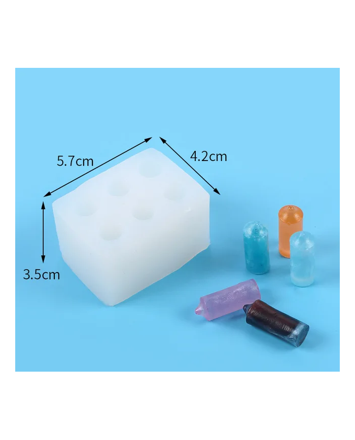 6 lı Kore Tarzı Mum Kalıbı - Hobi Silikon Kalıbı