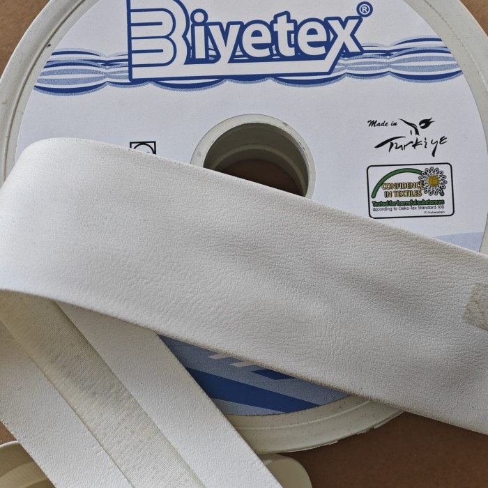 2 cm Biyetex Deri Biye - Beyaz - 5 Metre