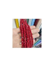 6mm İpe Dizili Kristal Boncuk Bordo - 10 Dizi