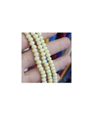 6mm İpe Dizili Kristal Boncuk Mat Koyu Krem - 10 Dizi