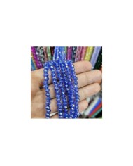 6mm İpe Dizili Kristal Boncuk Şeffaf Janjanlı Sax Mavisi - 10 Dizi