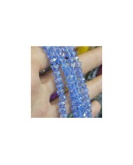 6mm İpe Dizili Kristal Boncuk Şeffaf Janjanlı Bebe Mavi - 10 Dizi