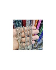 6mm İpe Dizili Kristal Boncuk Şeffaf Açık Gri - 10 Dizi