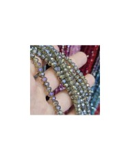 6mm İpe Dizili Kristal Boncuk Şeffaf Janjan Nefti - 10 Dizi