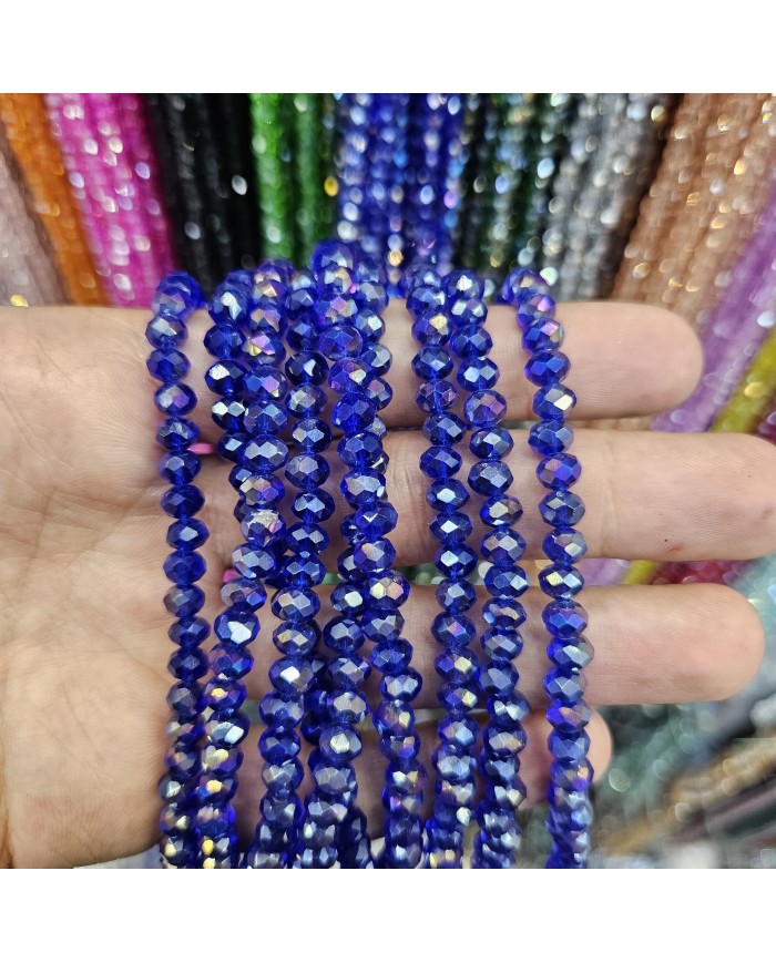 6mm İpe Dizili Kristal Boncuk Şeffaf Janjanlı Sax - 10 Dizi