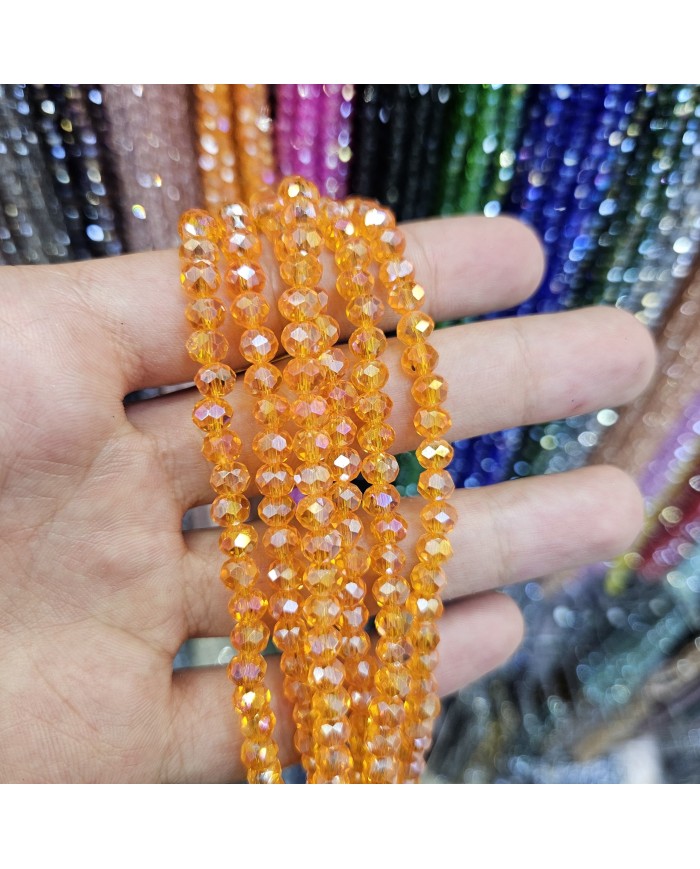 56mm İpe Dizili Kristal Boncuk Şeffaf Janjan Portakal - 10 Dizi