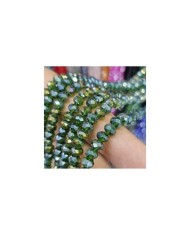 6mm İpe Dizili Kristal Boncuk  JanJan Koyu Yeşil - 10 Dizi