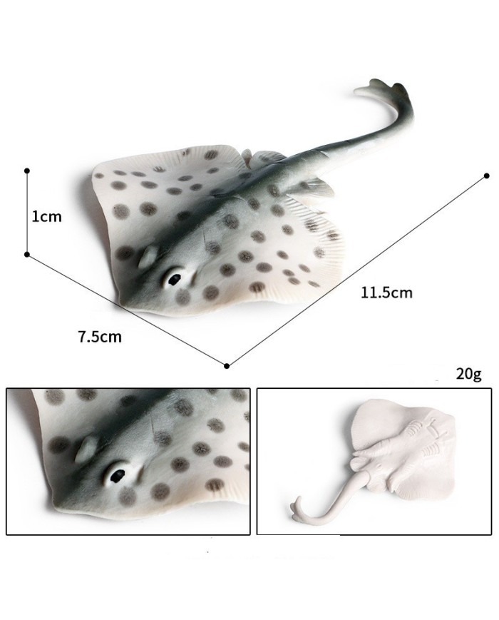 Epoksi Süs- Beyaz Vatoz Balığı Siyah Benekli