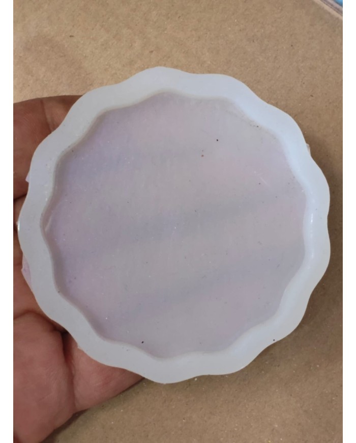 1 Adet - Reçine Epoksi Dalgalı Magent Kalıp - Kod: