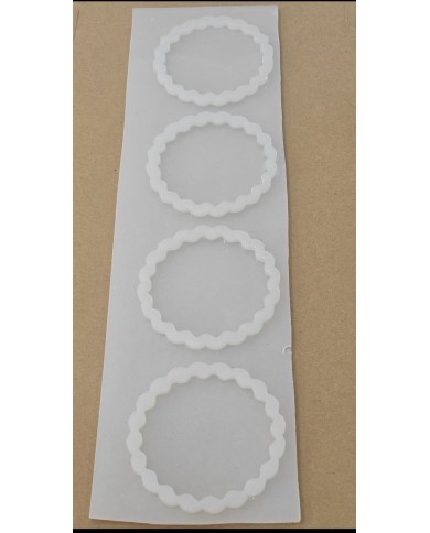 1 Adet -4lü Reçine Epoksi Tırtıklı Magent Kalıp - Kod: