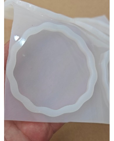 1 Adet - 4lü Reçine Epoksi Dalgalı Magent Kalıp - Kod: