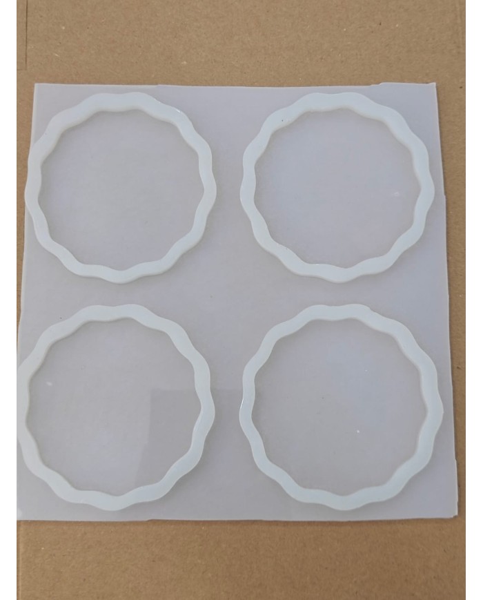 1 Adet - 4lü Reçine Epoksi Dalgalı Magent Kalıp - Kod: