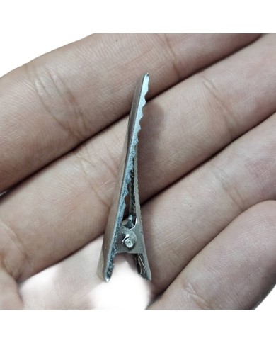 Parlak Gümüş Renkli Timsah Klips - 4cm - 10 Adet