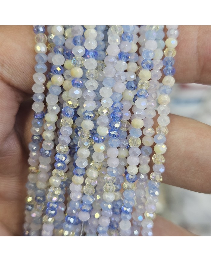 3mm İpe Dizili Kaplamalı Mix Kristal Boncuk  Renk Kodu JPMB - 1 Dizi