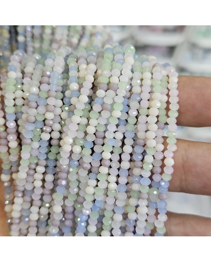 3mm İpe Dizili Kaplamalı Mix Kristal Boncuk  Renk Kodu SPMB - 1 Dizi