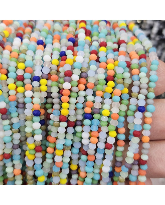 3mm İpe Dizili Kaplamalı Mix Kristal Boncuk Renk Kodu MLST - 1 Dizi