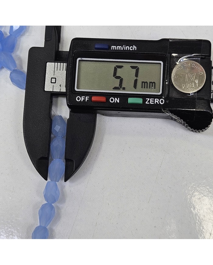 İpe Dizili Damla Kristal Boncuk - Janjanlı Koyu Mavi - 4mm