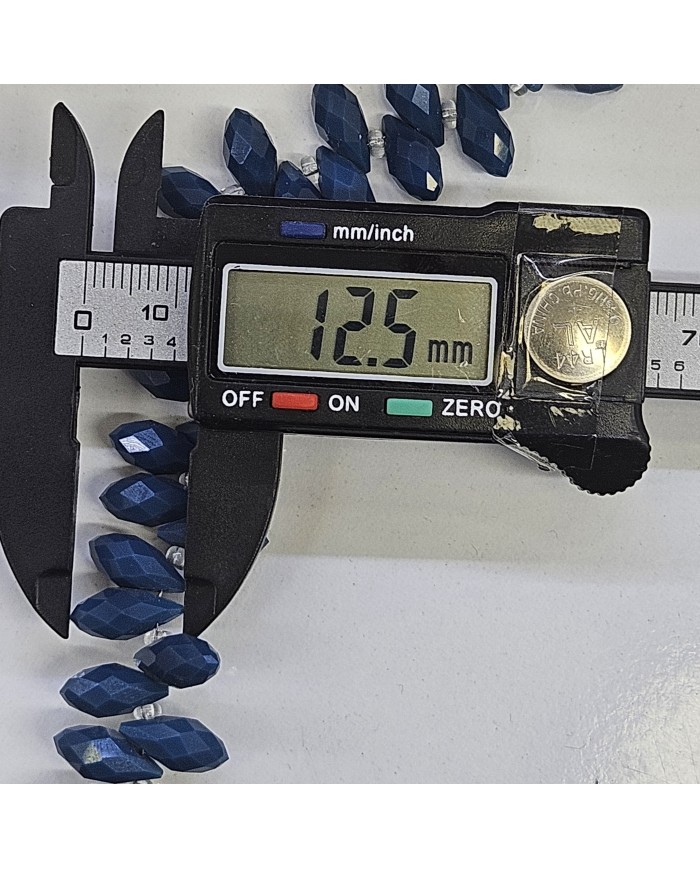 12x5mm İpe Dizili Yandan Delikli Damla Kristal Boncuk Şeffaf Janjanlı Kırmızı - 1 Dizi