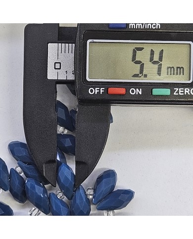 İpe Dizili Yandan Delikli Kristal Boncuk - Siyah - 12x5mm