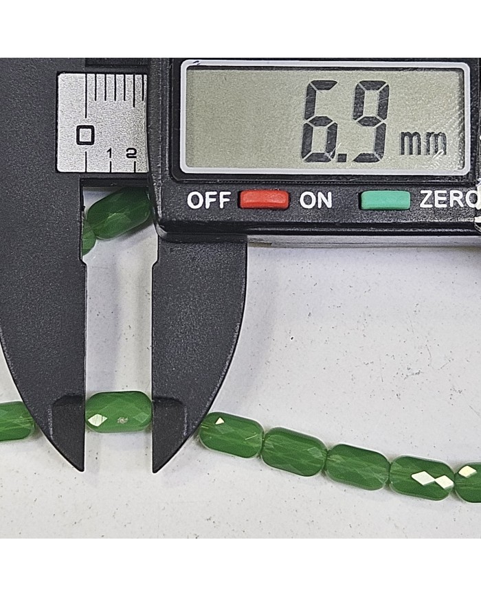 4x7mm İpe Dizili Petekli Elips Kristal Boncuk Mat Çam Yeşili - 1 Dizi