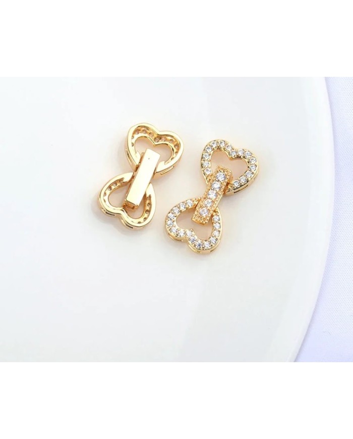 Zarif Fiyonk Zirkon Taşlı Takı Kapama - 9x16mm