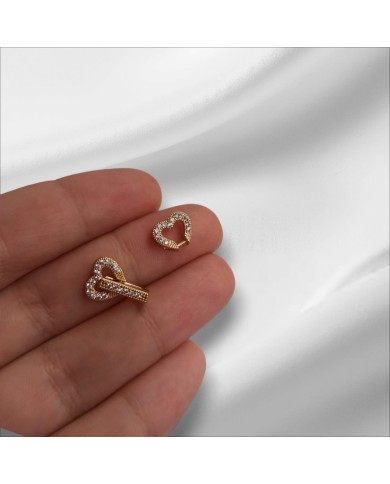 Zarif Fiyonk Zirkon Taşlı Takı Kapama - 9x16mm