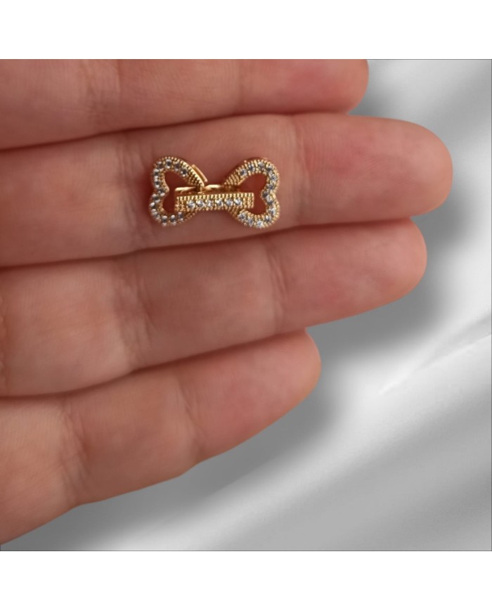 Zarif Fiyonk Zirkon Taşlı Takı Kapama - 9x16mm