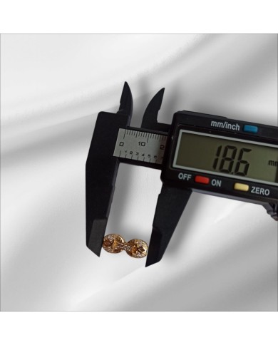 Zarif Çift Halkalı Taşlı Altın Takı Kapama - 7x18mm