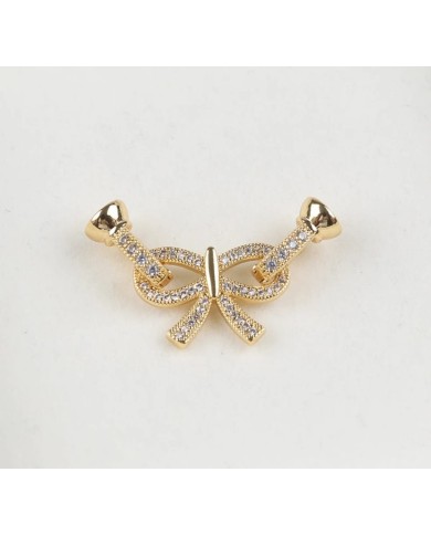 Fiyonk Şeklinde Zirkon Taşlı Altın Takı Kapama - 14x36mm