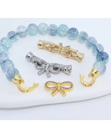 Fiyonk Şeklinde Zirkon Taşlı Altın Takı Kapama - 14x36mm