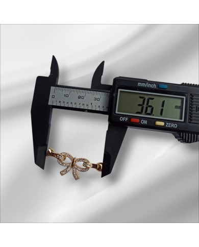 Fiyonk Şeklinde Zirkon Taşlı Altın Takı Kapama - 14x36mm