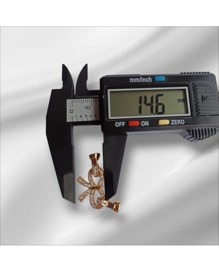 Fiyonk Şeklinde Zirkon Taşlı Altın Takı Kapama - 14x36mm