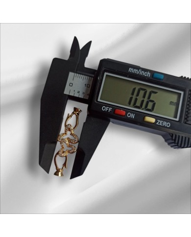 Üçlü Yonca Motifli Taşlı Takı Kapama - 10x33mm