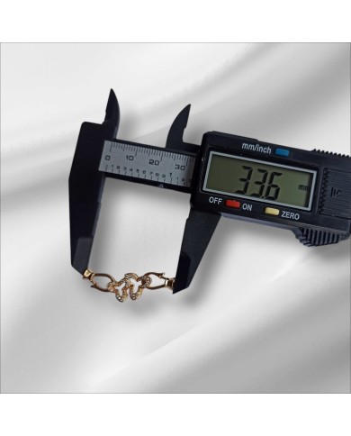 Üçlü Yonca Motifli Taşlı Takı Kapama - 10x33mm