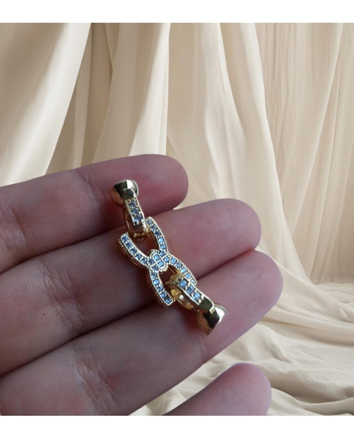 Zirkon Taşlı Papyon Takı Kapama - 8x30mm