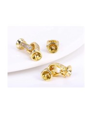 Pırlanta Taşlı Kanca Altın Renk Takı Kapama - 7x13mm