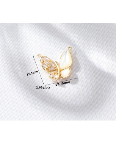 Kelebek Şekilli İnci ve Taş Detaylı Takı Kapama - 17x17mm