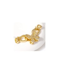 Kristal Taşlı Altın Kelebek Takı Kapama - 12x36mm