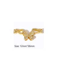 Kristal Taşlı Altın Kelebek Takı Kapama - 12x36mm