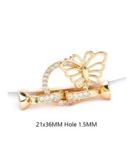 Altın Kelebek Kilitli Takı Kapama - 21x36mm