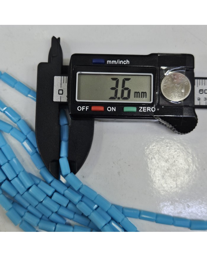 İpe Dizili Dikdörtgen Kristal Boncuk - Opak Koyu Kırmızı - 4x7mm