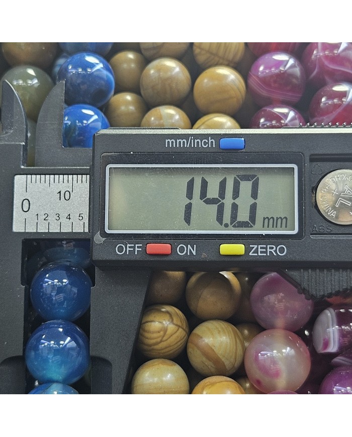 İpe Dizili Doğal Taş Boncuk - Agates - 14mm