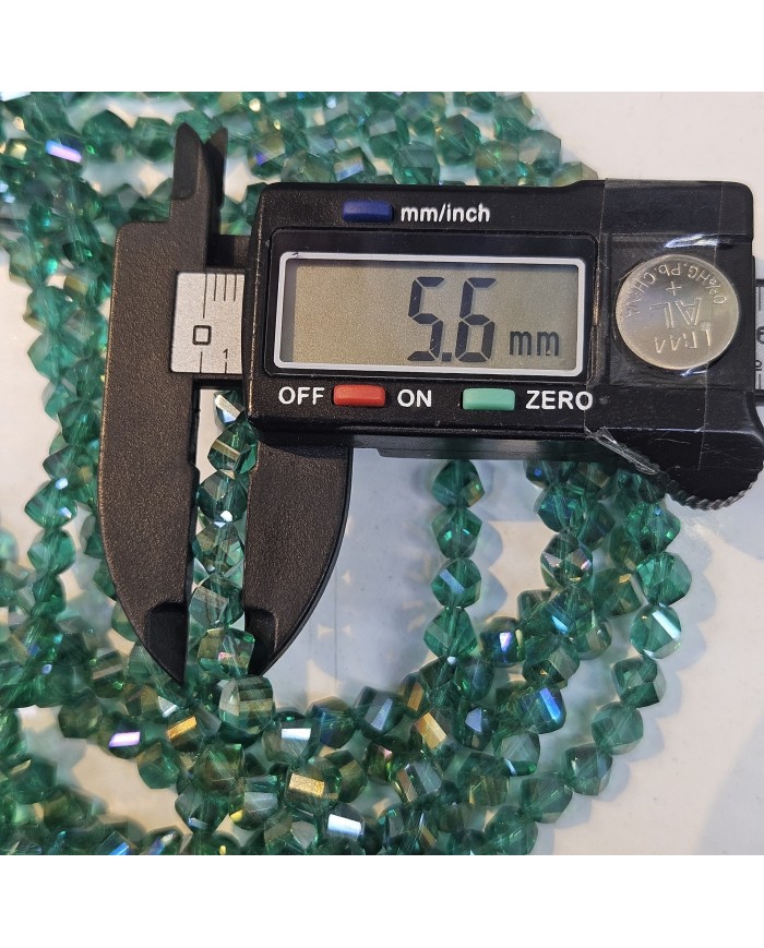 6mm İpe Dizili Döner Kristal Boncuk Şeffaf Janjanlı Füme - 1 Dizi