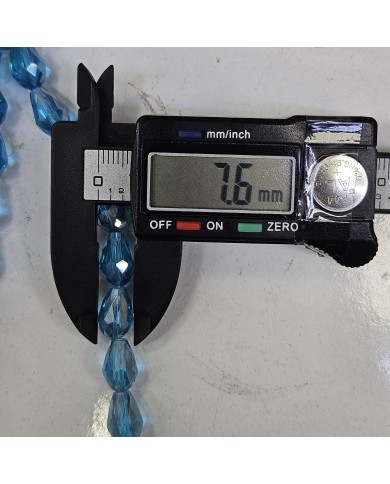 5 Adet İpe Dizili Damla Kristal Boncuk - Yoğun Mavi - 8mm 5 Adet İpe Dizili Damla Kristal Boncuk - Yoğun Mavi - 8mm