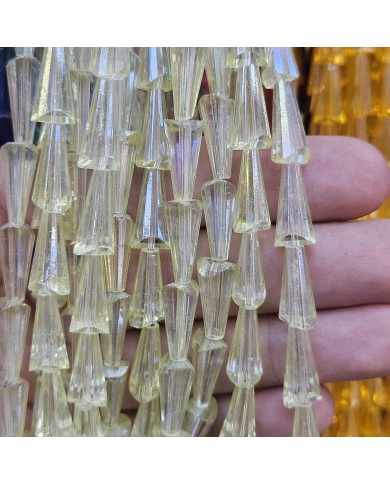 5 Adet İpe Dizili Deve Tabanı Huni Kristal Boncuk - Janjanlı