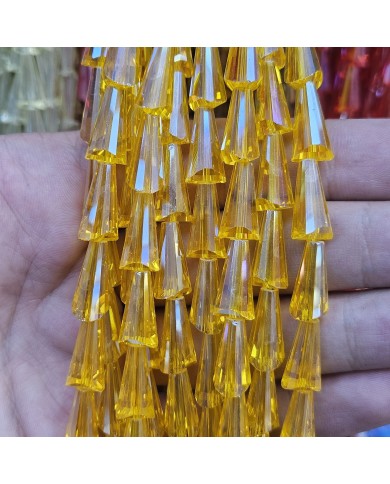 5 Adet İpe Dizili Deve Tabanı Huni Kristal Boncuk - Janjanlı