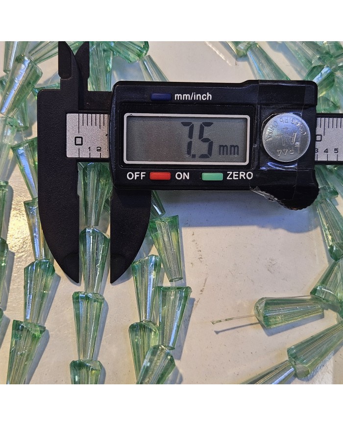 8x16mm İpe Dizili Deve Tabanı Huni Kristal Boncuk Şeffaf Sarı - 1 Dizi